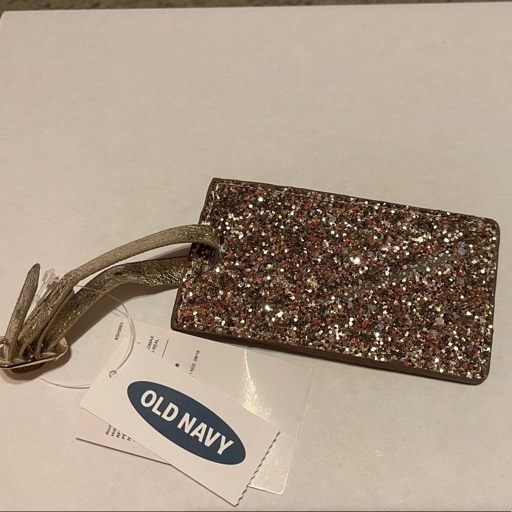 Gold Glitter Luggage Tag
